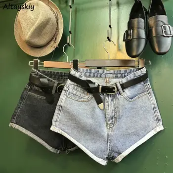 מכנסי ג ' ינס קצרים נשים קיץ רופף פוגע שטף את כל-התאמה Ulzzang מזדמן רחב הרגל בנות בציר מכרז פאנק בסגנון בסיסי פופולרי